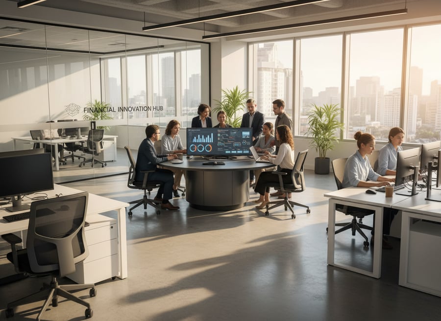 A modern finance department working with automated invoice processing.